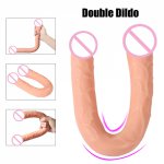 41cm Extra Long Double Dildos Double Ended Phallus Stimulation of Vagina and Anus Realistic Big Penis Adult Sex Toys for Lesbian
