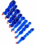 Blue Glass Anal Beads Butt Plug Anus Pleasure Stimulator In Adult Games , Sex Toys For Women And Men