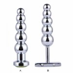 Smooth Sexual Metal Anal Beads Butt Balls Plug,Clitoral Stimulator Adult Erotic Sex Toys Shop for Men Woman,Long Beads Massager