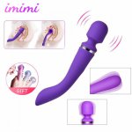 USB Rechargeable Dual Vibrating Rotating Dildo Vibrator Women Clitoris Stimulate Massager Masturbation Sex Toys for Lesbian