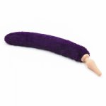 Tail Feathers Flesh-colored Long Silicone Anal Plug Purple Artificial Hair Female Sexy Plush Tail