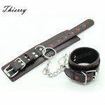 Thierry PU Leather Handcuffs footcuffs,Sex Bondage Restraints Wrist ankle Cuffs Product,Adult Game Toys for Women&Men