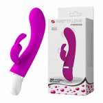 G Spot Rabbit Vibrator with Bunny Ears for Clitoris Stimulation, Waterproof Dildo Vibrator with 30 Powerful Vibrations Modes for