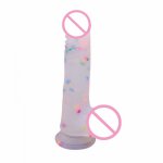 Jelly Dildo Realistic Adult Toys Soft Strapon Artificial Penis Large Dildo Medical Silicone Bullet colourful Sex Toys for Woman