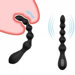 10Speeds Anal Beads Vibrator Long Beads Butt Plug Prostate Massager Anus Diator Vaginal Stimulator Anal Beads Plug Anal Sex Toys