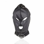 Head Cover Head Mask with Ring Bondage Fetish Mask Hood Breathable Open Mouth Eye Mask BDSM Cosplay Sex Toys Erotic Headgear