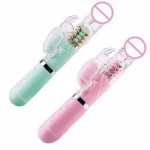 Realistic Dildo Thrusting Rabbit G-Spot Vibrator Clitoris Vaginal Dual Stimulation Rechargeable Dildo Silicone Sex Toy for Women
