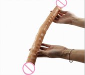 Sex Products Double Dildo 49*4cm Flexible Soft dildos Lesbian Double Ended Dong Vagina and Anal massage  for Women Gay