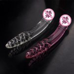 Pink/Clear Glass Anal Plug Crystal Butt Plug Anal Dildo Prostate Massager Butt Stimulation Adult Sex Toys for Women Men