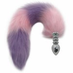 Metal Anal Sex Toys Adult Artificial 40cm Long Fox Tail Thread Butt Plug Roleplay Body Massager Anal Tail for Woman Men H8-178E