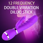 Double Penetration Realistic Dildo Rabbit Vibrator Penis Adult Sex Toys for Women Vagina Clit Sex Products Machine Shop Falos