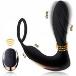 Wireless Remote Control Vibrator with ring Silicone Anal Butt Plug For Men Couple Prostate Massage Sex Toy Penis Training Ring