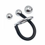 New Male metal Anal hook butt Plug with penis Cock Ring ball beads stretcher restraint Prostate Stimulation erection Sex Toy