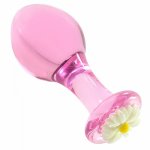 Pink Glass Anal Plug G Spot Sex Toys For Woman Adult Masturbator Crystal Glass Butt Plug Dildo Erotic Anus Dilator Buttplug