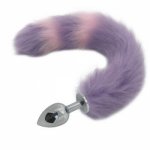 Anal Sex Toys 40cm Fox Tail Butt Plug Metal Anal Plug Masturbation Devices Female Male Butt Stopper Cosplay Accessories H8-201B