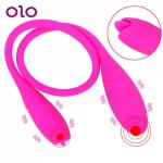 OLO Clitoris Stimulator Double Head Tongue Vibrator Dual Ended Long Vibrator Butt Plug 7 Speed Sex Toys for Women Adult Products