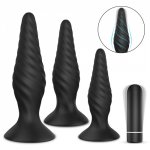 169-2 Safe Silicone Butt Plug With Crystal Jewelry Anal Plug set vibrating Vaginal For Men Women anal vagina sex toy