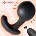 Inflatable Huge Anal Dildo Vibrator Wireless Remote Control Male Prostate Massager Big Butt Plug Anal Expansion Sex Toys For Men