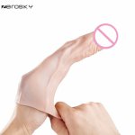 Zerosky, TPE Reusable Condoms Extend Soft Dick Cock Ring Male Penis Extension Sleeves Dildo Sex Toys for Man Sex Games Zerosky