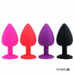 YUKUI Store Safe Silicone Butt Plug with Crystal Jewelry Anal Plug Vaginal Plug Sex Toys for Woman Men Anal Dilator Toys for Gay