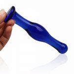 14cm Blue Glass Anal plug night anus Dildo adult toys Crystal Adult Penis Vagina Butt plugs Gay Sex Toys for Men Women lesbian