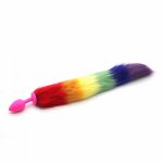 Colorful Fox Tail Silicone Butt Plug Anal Plug Soft Erotic Anal Beads Sex Toys For Women, Adult Games Sex Products