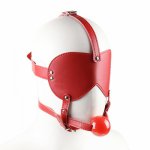 Erotic Leather Head Harness Strap Accessories With Open Mouth Gag Ball Blindfold For Fetish Bdsm Bondage Sex Adults Games Toys