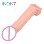 Ikoky, IKOKY Penis Extender Sleeve Dildo Penis Sleeve Comdom Penis Sleeve Reusable Condoms Rubber Dick Male Cock Extender