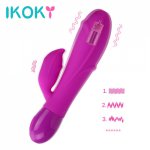 IKOKY Adult Sex product Clitoris Stimulation Vaginal Massage Double Vibrator Female Masturbation Dildo Sex Toys for Woman