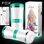 Fox, FOX Double Channel Male Masturbator Cup, Vagina Real Pussy And Anal Pocket Pussy Masturbation Cup, Adult Sex toys for men