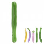 IKOKY Artificial penis Banana Dildo Glass Beads Butt Plug Eggplant Dildos Sex Toys for Men Women Fruit Vegetable Anal Plug
