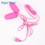 10 Frequency Mini Bullet Vibrator Speed Adjustable USB Massager Adult Sex Product Waterproof Dual Vibrator Egg