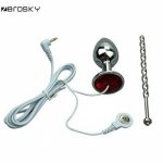 Zerosky, Zerosky Anal Shock Anal Buttplug Sex Toys for Adults Stainless Steel Urethral Sound Catheter Electro Shock Medical Themed Toy
