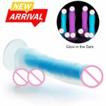 Large Size Soft Silicone Double Color Huge Dick with Strong Suction Cup Adult Sex Toy Erotic Products Realistic Dildo for women