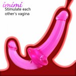 Erotic Strapless Strapon Realistic Jelly Dildo Anal Vagina Toys for Adults Double Ended Penis Sex Toys for Lesbian Dildos