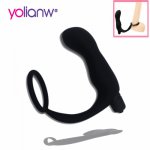 yolianw Male silicone Prostate Massager Vibrator Cock Ring Anal Plug Butt Plug Masturbator for Men, Adult Male Anal Sex Toys