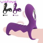 VATINE 10 Speed Penis Rings Vibrator Delay Ejaculation G Spot Stimulation Silicone Sex Toys for Men Cock Ring Adult Products