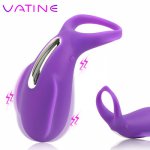 VATINE Silicone 36 Speeds Vibrator Penis Rings Delay Ejaculation Clitoris Vagina Stimulate Cock Rings Sex Toys for Men Couple