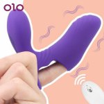 OLO Finger Vibrator Vagina Stimulation Finger Sleeve Vibrator G-spot Clitoris Stimulator Dildo Vagina Massage Sex Toys for Women