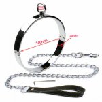 Metal Alloy 140mm Diameter Slave Collar With Chain Leash BDSM Fetish Bondage Restraints Adult Games Collars Sex Toys For Couples