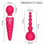 Three heads G Spot Dildo Vibrator Vagina Clitoris Stimulate Massager Female masturbation AV Stick adult Sex Toys for Women