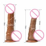 Large Waterproof Flexible realistic penis with textured shaft  life-like Dildo with Suction cup Sex toys for women