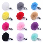 New Rabbit Anti-real Hair Ball Tail Anal Plug Sex Toys Anal Toys Butt Plug Stainless Steel Anal Plug Women Adult Sex Products