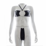 Adult sexy lingerie hoops one-piece patent leather uniform temptation