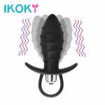 IKOKY Thread Anal Vibrator Male Prostate Massager G Point Orgasm Butt Plug Anal Sex Toys For Men Women Adult Products Anal Plug