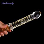 Double Ended Headed Pyrex Glass Dildo Crystal Fake Penis Anal Butt Plug Female Male Adult Masturbation Sex Toy for Women Men Gay