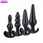 Quyue 4pcs Soft Silicone Anal Plug Beads Jelly Toys Skin Dildo Adult Sex Toys for Men, Sex Products Butt Plug Sex Toys for Woman