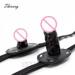 Thierry leather harness penis gag during sexual bondage ,roleplay and adult erotic play for couples,dildo gag sex toys for games