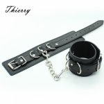 Thierry PU Leather Comfortable Handcuffs anklecuffs Restraints Bondage Tools Flirting Tool for Beginners Sex Toys For Couples