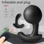 Wireless Remote Control Male Prostate Massager Inflatable Anal Plug Vibrating Butt Plug Anal Expansion Vibrator Sex Toys For Men